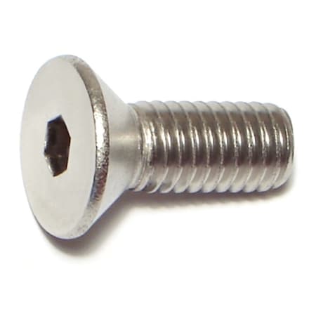 Midwest Fastener 3/8"-16 Socket Head Cap Screw, Flat, Plain 18-8 Stainless Steel, 1 in Length, 10 PK 72122